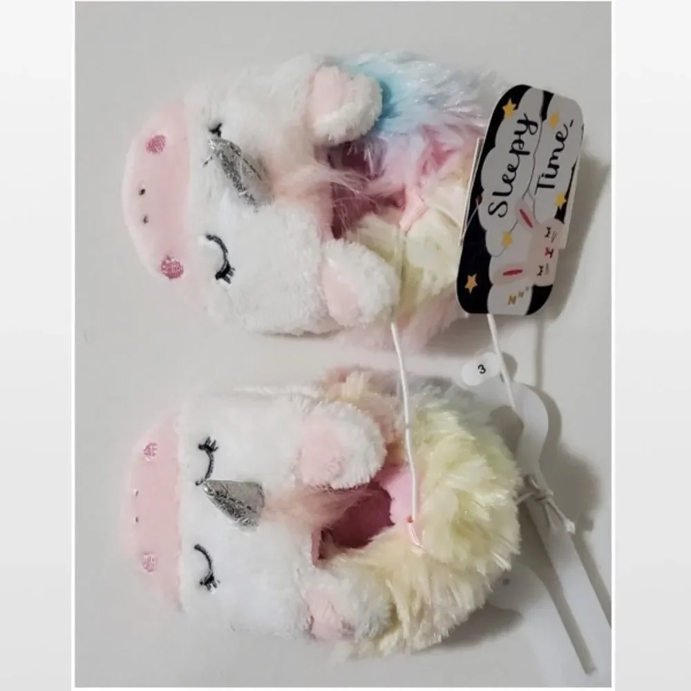 New Sleepy Time Slippers Kid Baby Unicorn Shoes NWT